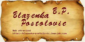 Blaženka Postolović vizit kartica